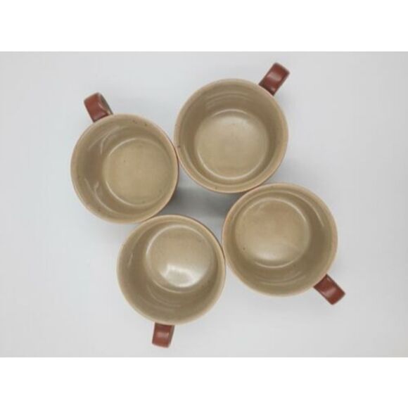 Mikasa Potters Art Country Cabin Coffee Mugs Seibel Japan EC PF 850 Set Of 4 - Picture 6 of 8